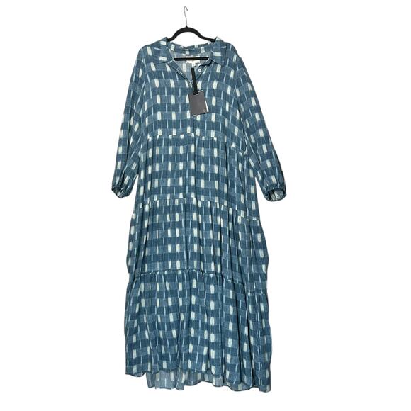 Pomander Place Tuckernuck Blue Ikat Mabel Maxi Dress NWT Women's Sz XXL Boho - Picture 2 of 9